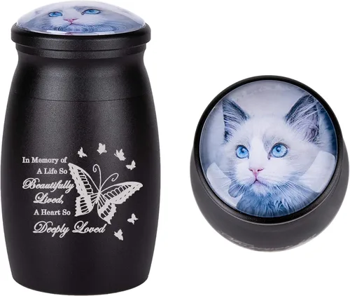 Miniatura 31 de Bivei Urnas pequeñas para cenizas humanas, urna personalizada de recuerdo con foto y texto para hombres y mujeres, mini urnas para adultos