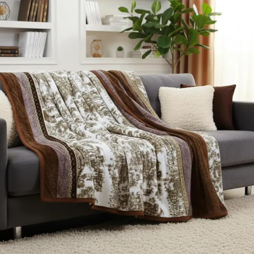 DaDa Bedding - Manta de franela de visón sintético, estilo victoriano, vintage, susurrante, crepúsculo, sedosa, suave, lujosa, brillante, a rayas,