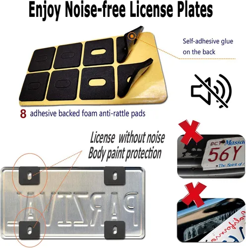 Miniatura 8 de Tornillos negros antirrobo para placa de matrícula, accesorios de cierre de seguridad de acero inoxidable inoxidables, tornillos M6 (1/4 de pulgada)