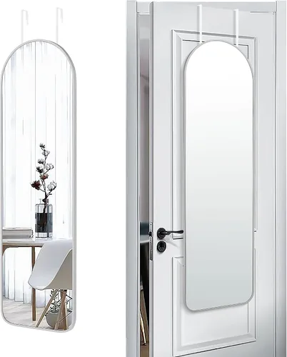 Miniatura 13 de SCWF-GZ 47x14 Espejo de longitud completa para colgar en la puerta trasera o montar en la pared, con marco de aluminio metálico en arco