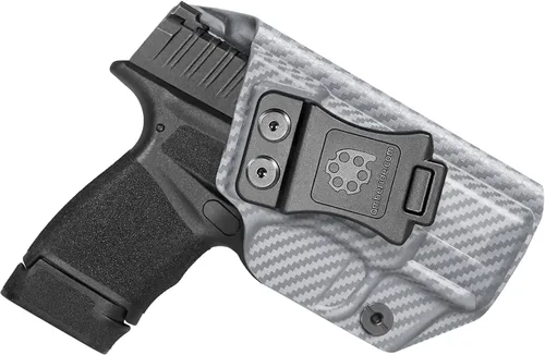 Miniatura 14 de Amberide IWB - Funda Kydex para Springfield Armory Hellcat, transporte oculto microcompacto, sin óptica/sin láser, inclinación ajustable, retención