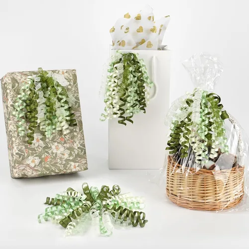 Miniatura 17 de HUIHUANG Lazos de color rosa intenso para envolver regalos, lazo de regalo rizado de 5 pulgadas x 8 unidades, lazos de cinta autoadhesivos para Rosa