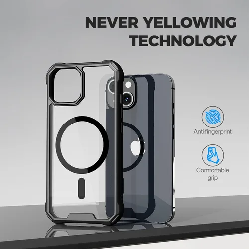 Miniatura 6 de RAPTIC Funda magnética Air para iPhone 15, funda protectora transparente a prueba de golpes, grado militar probada para caídas de 10 pies, funda