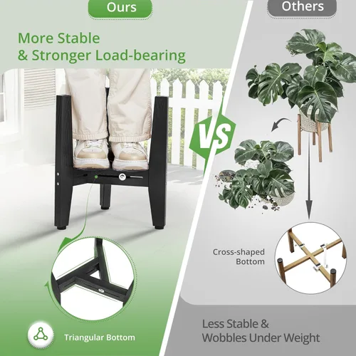 Miniatura 5 de LUE BONA HDPS - Soporte para plantas para interiores y exteriores, soporte moderno ajustable de mediados de siglo para plantas de 8 a 12 pulgadas