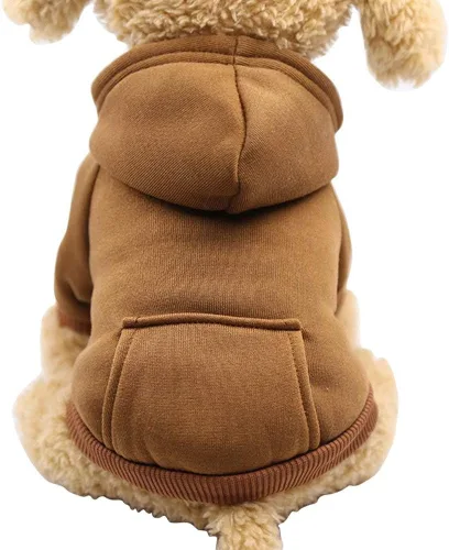 Miniatura 29 de Jecikelon Sudadera con capucha para perro de invierno con bolsillos, ropa cálida para perros pequeños, abrigo de chihuahua, ropa de cachorro y gato