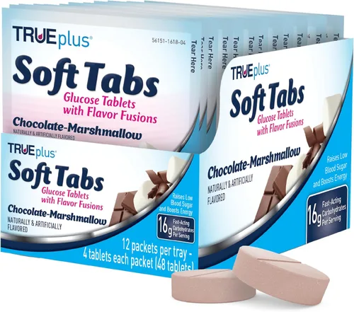 Miniatura 8 de TRUEplus Soft Tabs Tabletas de glucosa, masticables, sabor Cherry Pop, 0.64 onzas de carbohidratos de acción rápida, sin grasa, sin gluten, Boost