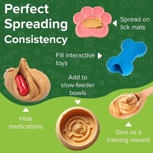 Miniatura 6 de Mantequilla de maní natural segura para perros, golosinas 100% saludables para perros, sin azúcar, sin xilitol, apoyo digestivo, mantequilla de maní