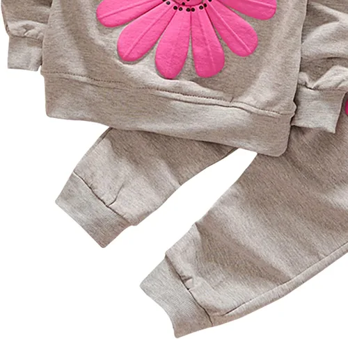 Miniatura 13 de Conjunto de ropa de girasol para niñas pequeñas, camiseta de manga larga y pantalones, 2 piezas, ropa de otoño