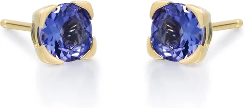Miniatura 2 de Gin & Grace Aretes de tanzanita genuina de oro amarillo de 10 quilates para mujer Joyería de tanzanita con forma ética, auténtica y orgánica