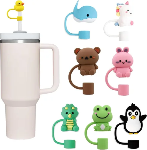 Miniatura 8 de LDKEDKF 11 piezas de cubiertas para pajitas de vaso Stanley, tapa de silicona para pajitas de vaso Stanley de 30 y 40 onzas con vasos, accesorios