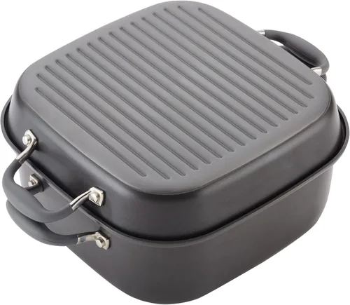 Miniatura 9 de Anolon Advanced - Sartén antiadherente anodizada dura, plancha y tostadora, 11 pulgadas, color gris