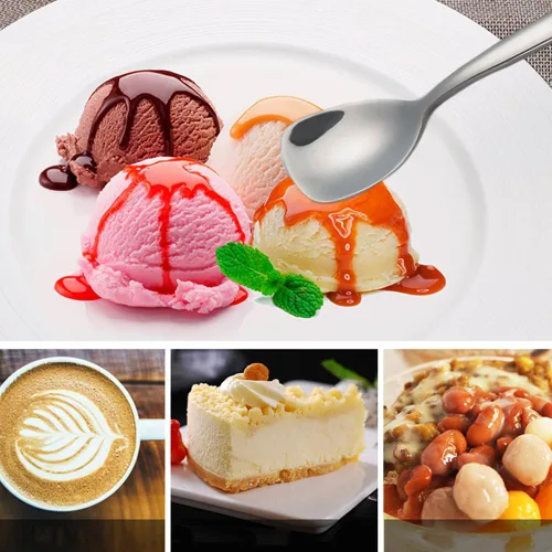 Miniatura 8 de Cucharas de helado de acero inoxidable de 12 piezas, cuchara de yogur