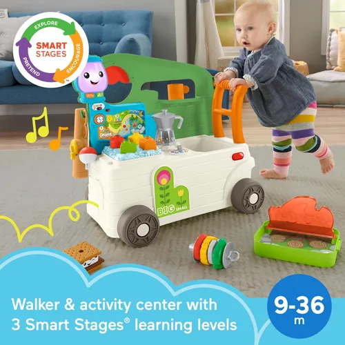 Miniatura 3 de Fisher-Price Juguete de Bebé a Niño Pequeño Laugh & Learn 3-en-1 Caminador y Centro de Actividades Camper Portátil con Smart Stages para Edades