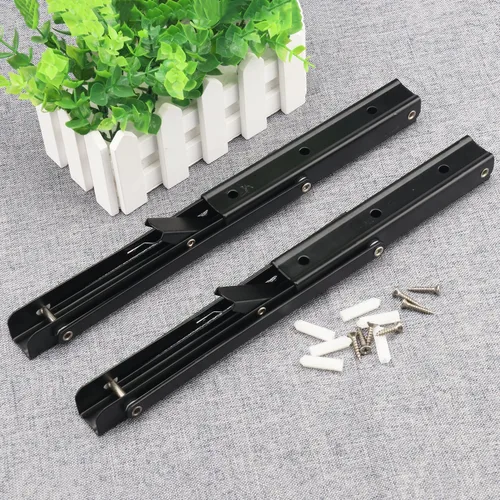 Miniatura 4 de 3 pares de 6 soportes de estante plegables de 12 pulgadas, soporte plegable de metal para banco, soporte de estante plegable resistente montado