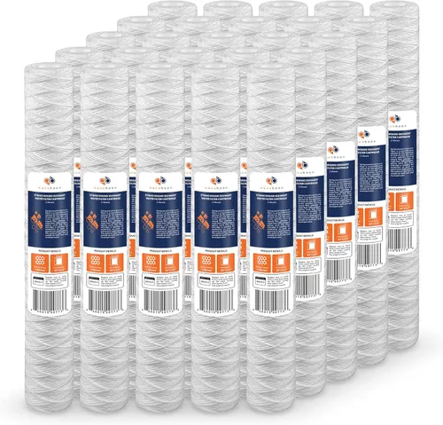 Miniatura 15 de Aquaboon Cartucho de repuesto de filtro de agua para heridas de cadena de 5 micrones, 20 x 2.5 para toda la casa, para filtración de agua de pozo