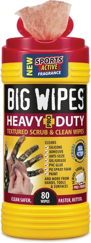 Miniatura 13 de BIG WIPES Recipiente multisuperficie resistente, paños de limpieza súper absorbentes para manos, superficies y herramientas, recipiente de 80