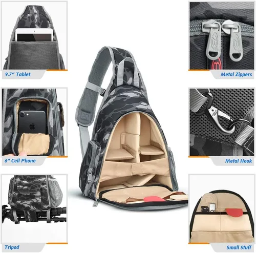Miniatura 3 de Bolsa impermeable para cámara con cubierta para lluvia, mochila de viaje al aire libre para laptop Canon Nikon Sony Pentax DSLR cámaras, lentes