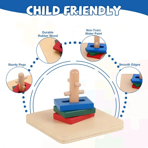 Miniatura 3 de Adena Montessori Juego de espigas Twist & Sort Equipo preescolar Desarrollo temprano Juguete para bebés Montessori Desarrollo de habilidades motoras