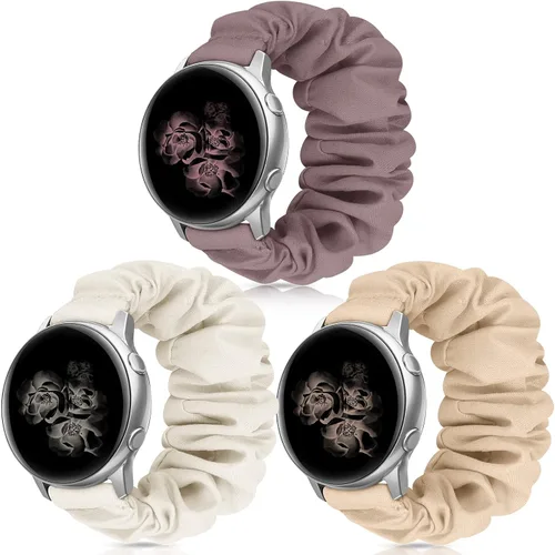 Miniatura 18 de Correas elásticas de repuesto para Samsung Galaxy Watch 4 5 Pro 6 7 Classic Galaxy Active 1 2 1.575 in 1.732 in para mujer Bla-M A-Negro