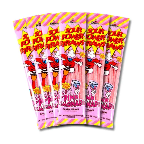 Miniatura 26 de Sour Power Premium Sorbetes de caramelo surtidos – Los caramelos de pajitas agrias originales desde 1985 – 50 g (Paquete de 6) – Vegano,