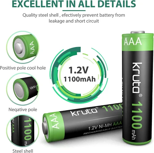 Miniatura 3 de Luces solares AAA 1100 mAh de alta capacidad 1.2 V Ni-MH recargable AAA batería solar para luces solares al aire libre, cadena de luces de batería
