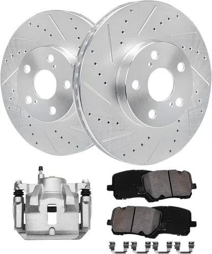 Miniatura 33 de Detroit Axle - 4 rotores de freno para Chevrolet Cruze Volt Orlando Verano, rotores de freno de disco perforados y ranurados de repuesto : rotor
