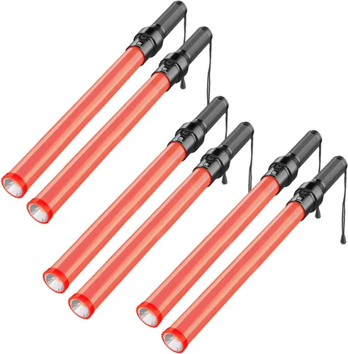 Miniatura 13 de RoadHero Paquete de 4 Bastones de Tráfico, Bastones de Control de Tráfico LED de 16 Pulgadas, Varitas de Luz de Seguridad Nocturna con 3 Modos