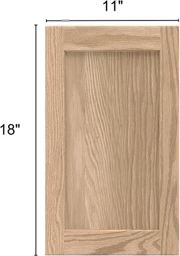 Miniatura 3 de Puerta de gabinete de cocina de roble inacabada estilo shaker de 11 x 18 pulgadas, reemplazo