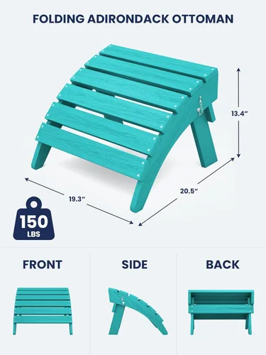 Miniatura 3 de KINGYES Otomana Adirondack plegable para silla Adirondack, Aruba