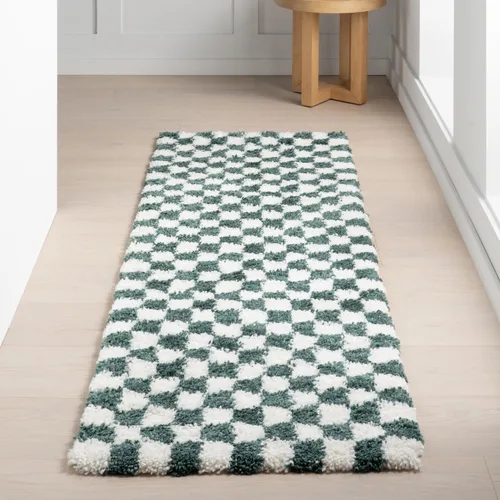 Miniatura 19 de nuLOOM Adelaide Gris Claro/Crema, 3 x 5 pies, a cuadros, shag, suave y acogedor, para alto tráfico, resistente a las manchas, fácil de limpiar