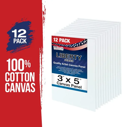 Miniatura 2 de US Art Supply - Paquete de 12 tableros de lienzo para pintura de 8 x 10 pulgadas, calidad artística profesional, libre de ácidos