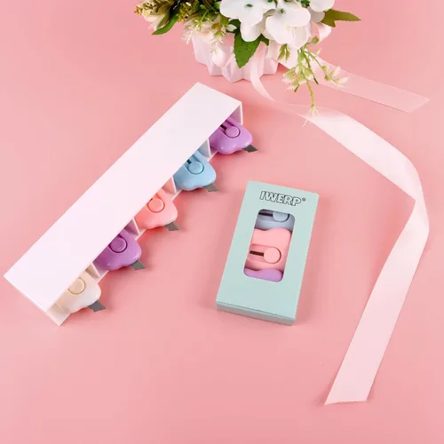 Miniatura 4 de Cortadores de cajas – Paquete de 3 abrecartas retráctiles, adorable cortador de papel pequeño de nube para llavero, bolsa de bolsillo, paquete