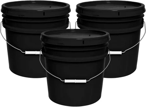 Miniatura 9 de Cubo y tapa de 3.5 galones, cubo multiusos de 90 mil, fabricado en los Estados Unidos, grado alimenticio, no contiene plástico BPA, reciclable