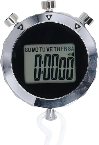 Miniatura 2 de RiToEasysports Cronómetro cronómetro, cronómetro digital de mano de 0.01 segundos con calendario de alarma para correr, fútbol, fitness