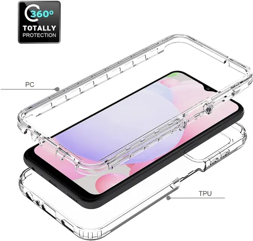 Miniatura 3 de Funda para Samsung Galaxy A13 4G/A13 LTE 4G SM-A135F con protector de pantalla de vidrio templado, cuerpo completo transparente con protección