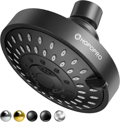 Miniatura 11 de HOPOPRO - Regadera con filtro de alto caudal, 5 modos, fijo de alta presión con filtro, 2 en 1 para agua dura, elimina el 99% de cloro y mejora