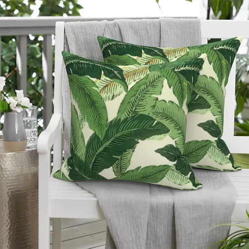 Miniatura 152 de Juego de 2 almohadas para exteriores de 16 x 16 pulgadas, repelentes al agua con interiores, para muebles de patio, hogar, jardín, geometría bohemia