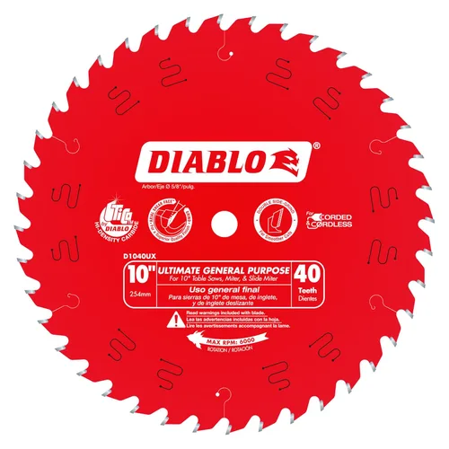 Miniatura 13 de Diablo - Hoja de sierra de acabado de alto rendimiento para madera - 6-1/2" x 40 dientes, carburo Tico - D0641X