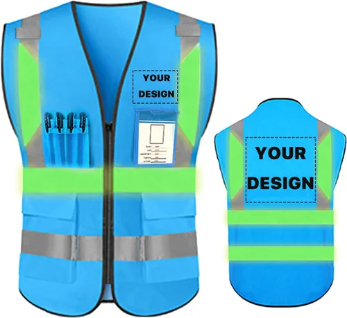 Miniatura 18 de Chaleco de seguridad de alta visibilidad reflectante, personaliza tu logotipo, ropa de trabajo de seguridad con tiras reflectantes y bolsillos A