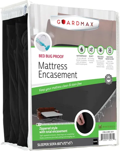 Miniatura 72 de Guardmax Funda de colchón de punto con cremallera, tamaño Queen, impermeable y a prueba de chinches, ropa de cama cómoda, suave y silenciosa con 2