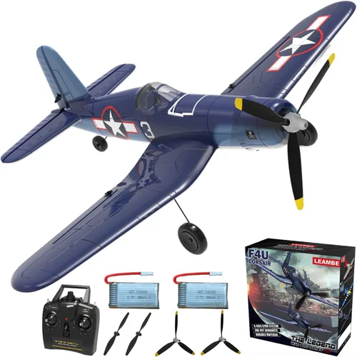 Miniatura 8 de LEAMBE Avión RC sin escobillas de 4 canales F4U Corsair 500mm, avión a control remoto de combate RTF con giroscopio de 6 ejes, 3 modos y acrobacias