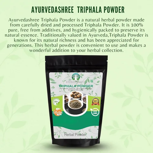 Miniatura 3 de AYURVEDASHREE Triphala Polvo 200 Gm Combinación de Amla, Haritaki y Bibhitaki Sin OGM Vegano.