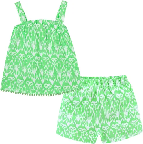 Miniatura 122 de LittleSpring Conjunto de verano para niñas con camiseta sin mangas y pantalones cortos florales