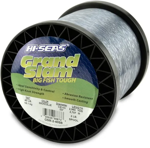 Miniatura 31 de HI-SEAS Grand Slam - Sedal de pesca de monofilamento, fuerte y resistente a la abrasión, en agua dulce y salada transparente, rosa, verde, azul Azul