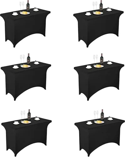 Miniatura 22 de FORLIFE - Funda de mesa de elastano, mantel ajustado de 4 pies para mesas rectangulares, funda elástica para patio, universal para bodas, banquetes