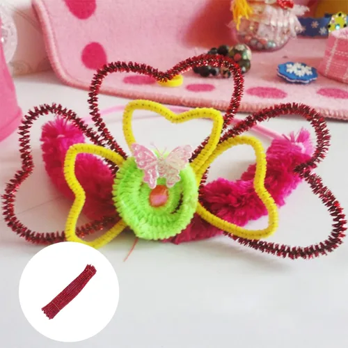 Miniatura 2 de 100 tallos de felpilla de oropel con brillantina, flexibles y flexibles y flexibles para decoración de manualidades creativas, tallos de felpilla