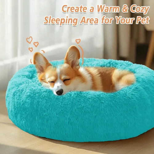 Miniatura 4 de JOLLYVOGUE Cama Calmante para Perros Pequeños - Cama para Perros Pequeños en Forma de Dona Lavable de 23 Pulgadas para Gatitos y Cachorros, Camas