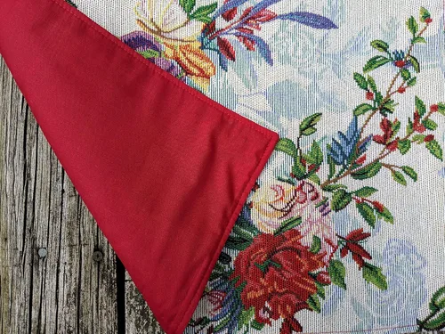 Miniatura 3 de DaDa Bedding Tropical Paradise - Manteles individuales florales de rosas azules - Juego de 4 tapices de naturaleza, pájaros, flores exóticas, jardín