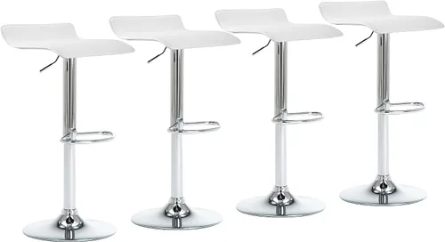 Miniatura 12 de NOBPEINT Taburete de bar giratorio ajustable cromado contemporáneo con base negra, juego de 2, color negro