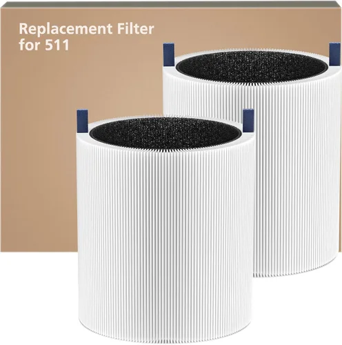 Paquete de 2 filtros de repuesto 511 compatibles con purificador de aire Blueair Blue Pure 511, filtros HEPA 2 en 1 con filtro de repuesto de